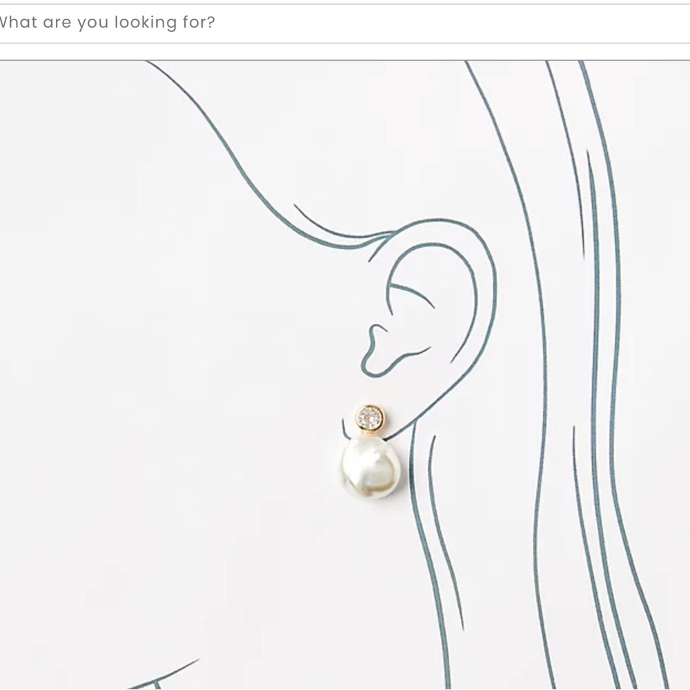 NWT Loft Pearlized Sparkle Earrings in Fresh Pearl - Picture 2 of 3